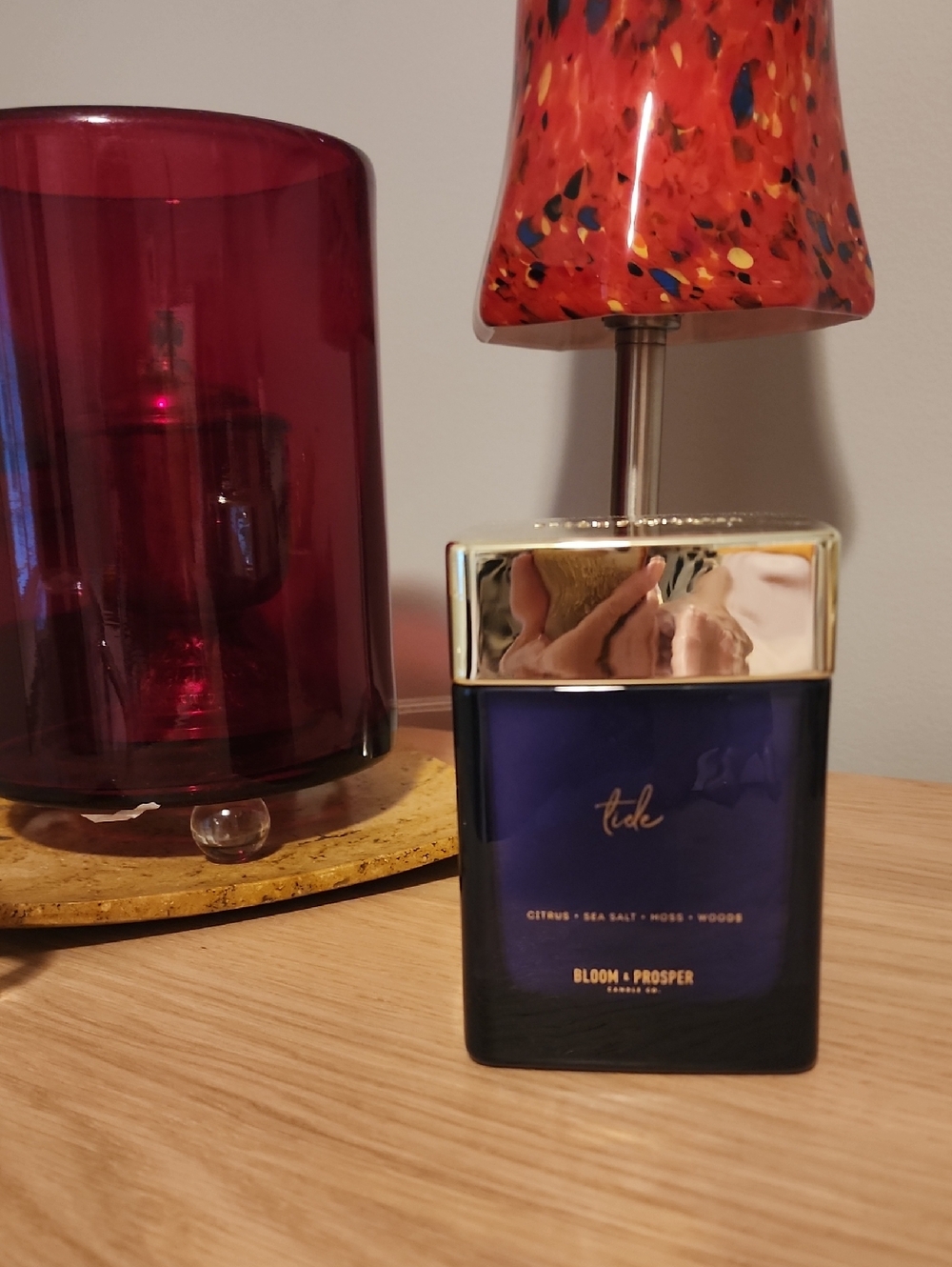Large Square Glass Candle